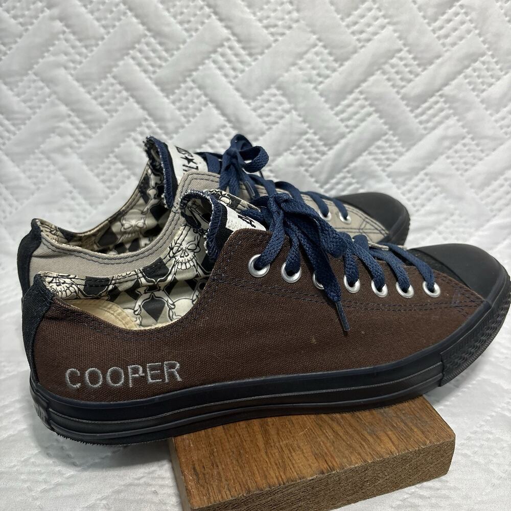 Converse Chuck Taylor All Star Lo Top Two-Toned Brown / Tan Navy Laces Men's 9.5